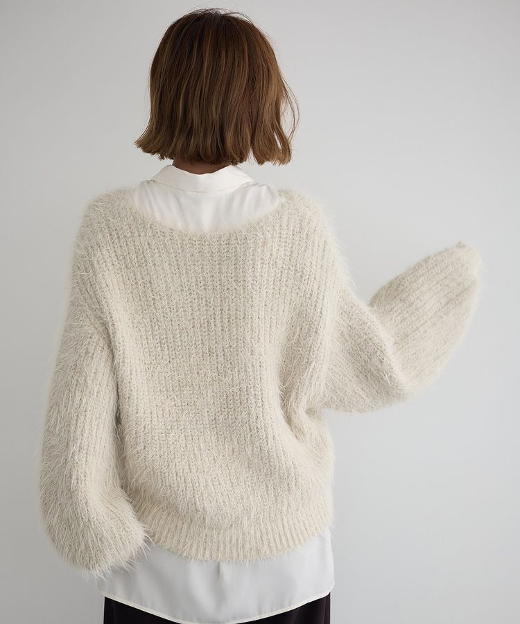 YECCA VECCA「ラメシャギーボートネックニット」|ニット・セーター|