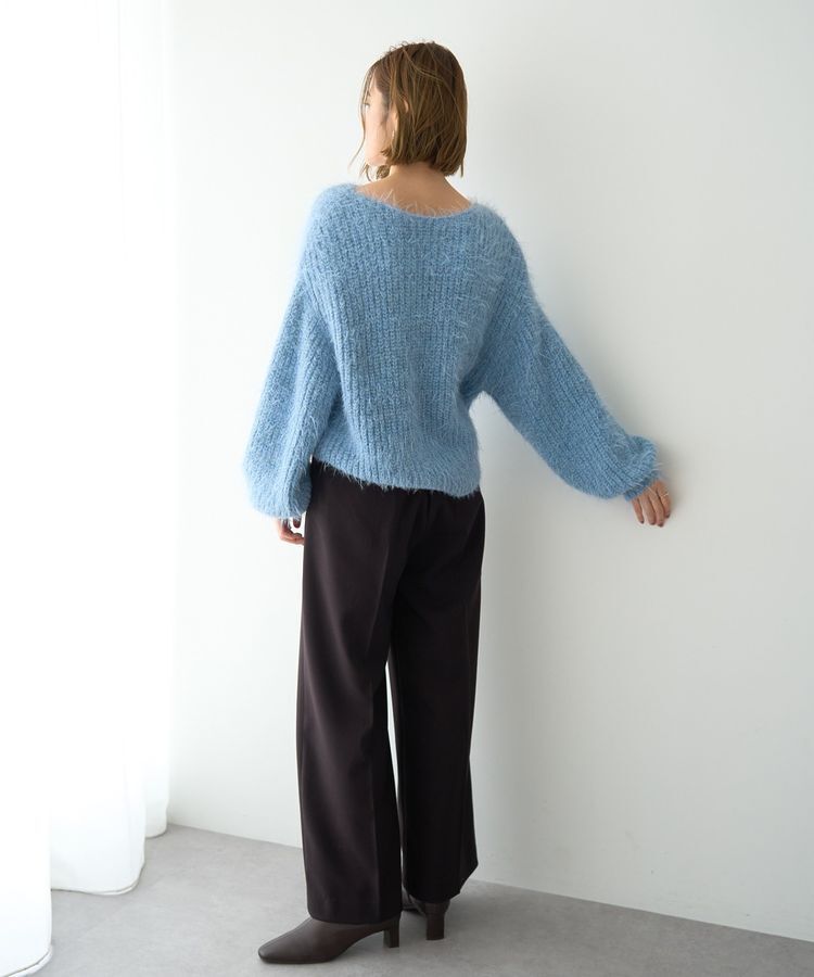 YECCA VECCA「ラメシャギーボートネックニット」|ニット・セーター|