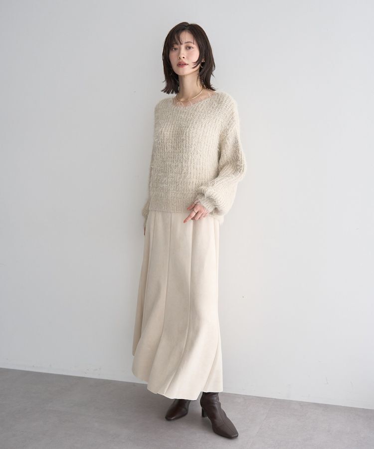 YECCA VECCA「ラメシャギーボートネックニット」|ニット・セーター|