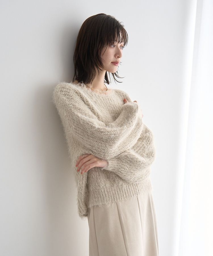 YECCA VECCA「ラメシャギーボートネックニット」|ニット・セーター|