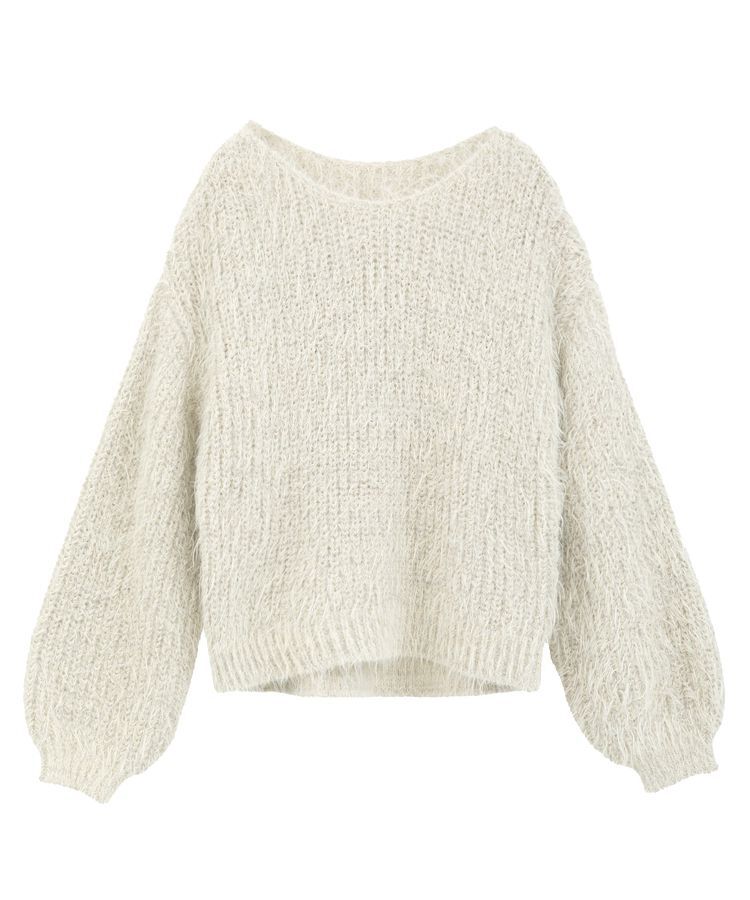 YECCA VECCA「ラメシャギーボートネックニット」|ニット・セーター|