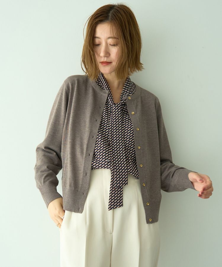 YECCA VECCA「金釦クルーネックカーディガン」|カーディガン|