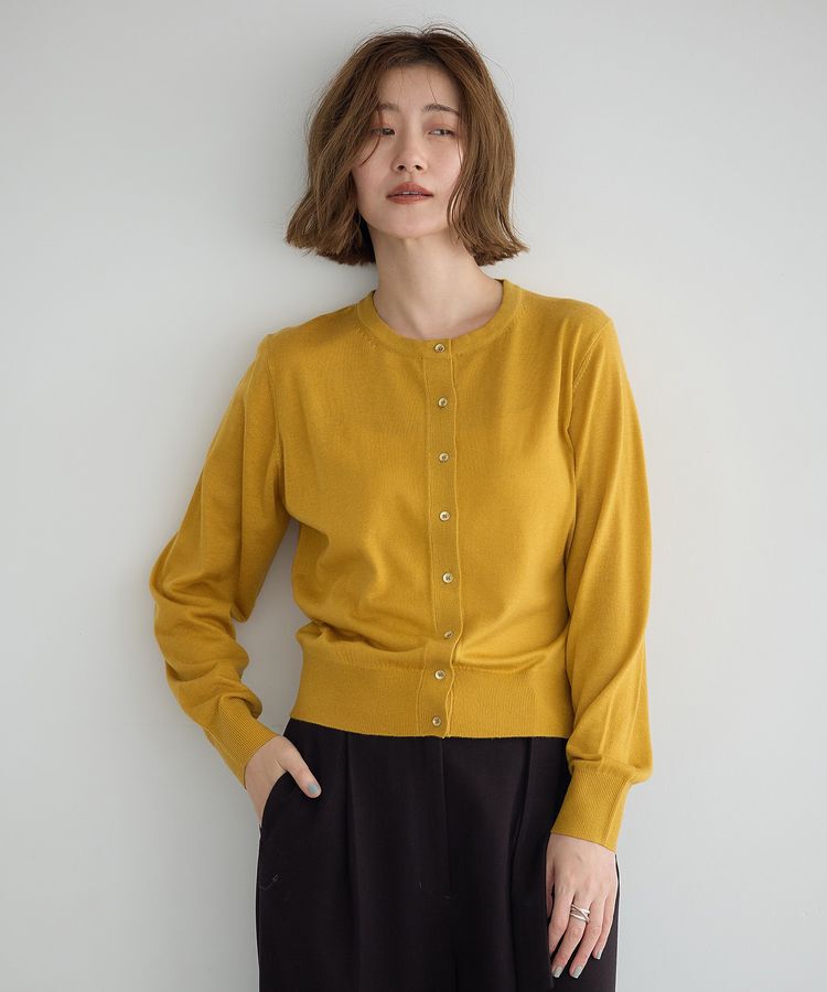 YECCA VECCA「金釦クルーネックカーディガン」|カーディガン|