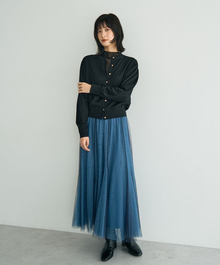 YECCA VECCA「金釦クルーネックカーディガン」|カーディガン|