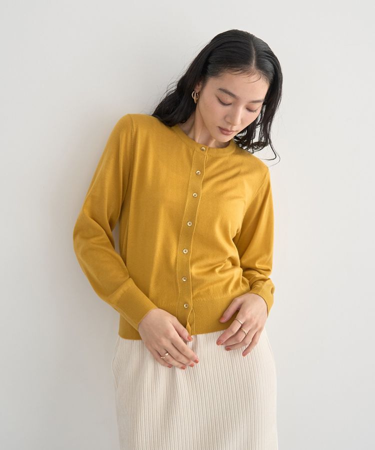 YECCA VECCA「金釦クルーネックカーディガン」|カーディガン|