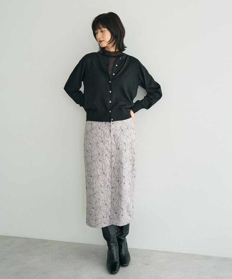 YECCA VECCA「金釦クルーネックカーディガン」|カーディガン|