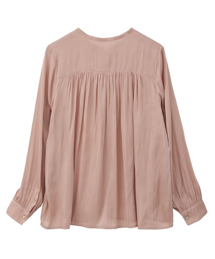 YECCA VECCA「サテンギャザーブラウス」|シャツ・ブラウス|