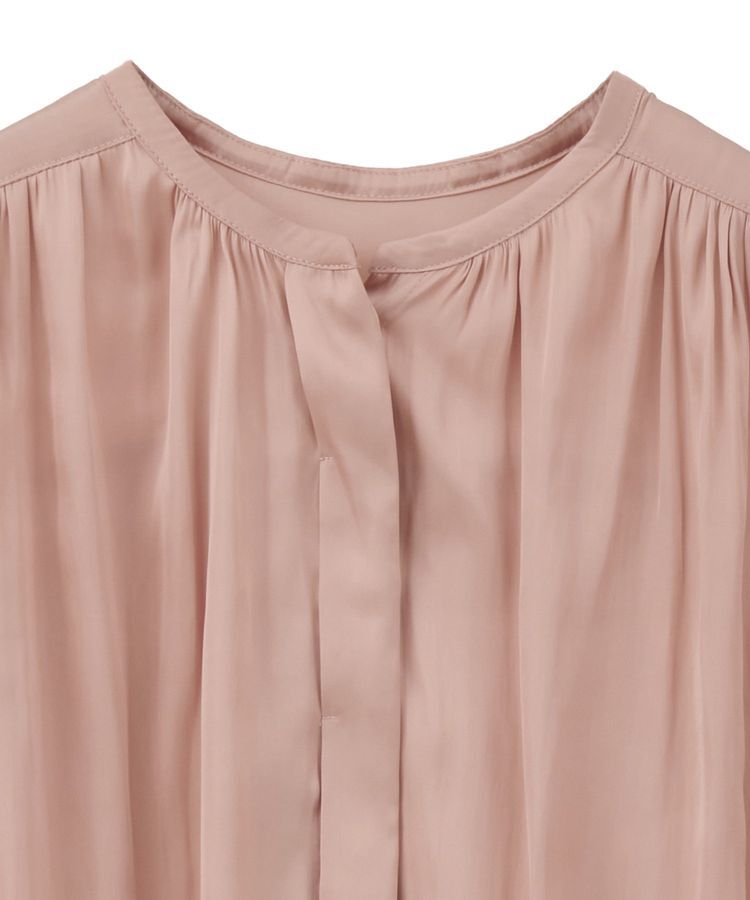 YECCA VECCA「サテンギャザーブラウス」|シャツ・ブラウス|