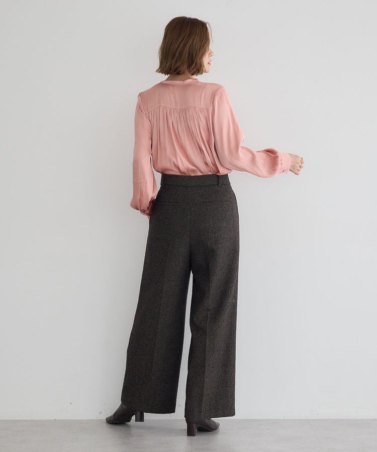 YECCA VECCA「サテンギャザーブラウス」|シャツ・ブラウス|