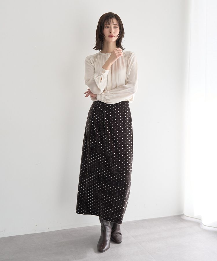 YECCA VECCA「サテンギャザーブラウス」|シャツ・ブラウス|
