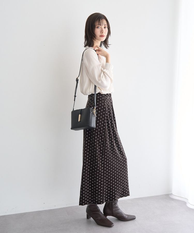 YECCA VECCA「サテンギャザーブラウス」|シャツ・ブラウス|