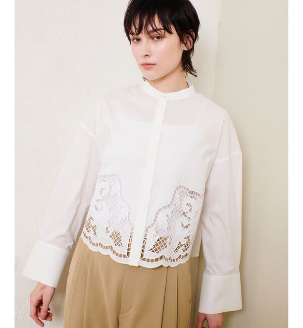 allureville「エンブロイダリーポイントシャツ」|シャツ・ブラウス|ホワイト