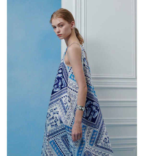 LOULOU WILLOUGHBY「【LOULOU WILLOUGHBY】ウエスタンスカーフプリントホルターネックワンピース」|ワンピース|