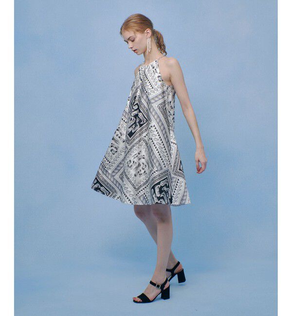 LOULOU WILLOUGHBY「【LOULOU WILLOUGHBY】ウエスタンスカーフプリントホルターネックワンピース」|ワンピース|