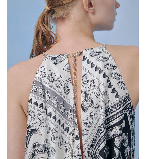 LOULOU WILLOUGHBY「【LOULOU WILLOUGHBY】ウエスタンスカーフプリントホルターネックワンピース」|ワンピース|