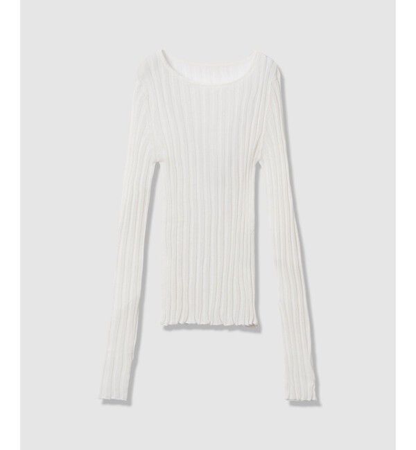 allureville「シアーリブプルオーバー」|ニット・セーター|オフホワイト