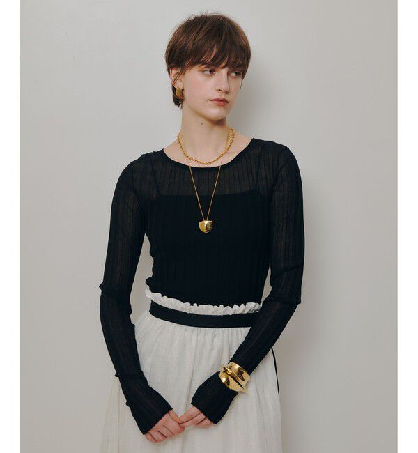 allureville「シアーリブプルオーバー」|ニット・セーター|