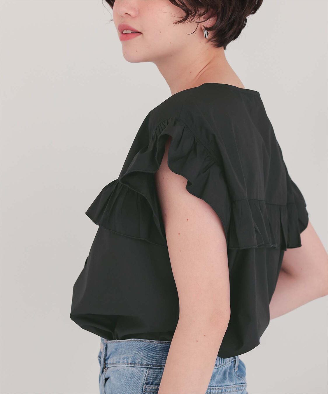 titivate「フレンチスリーブフリルブラウス」|シャツ・ブラウス|