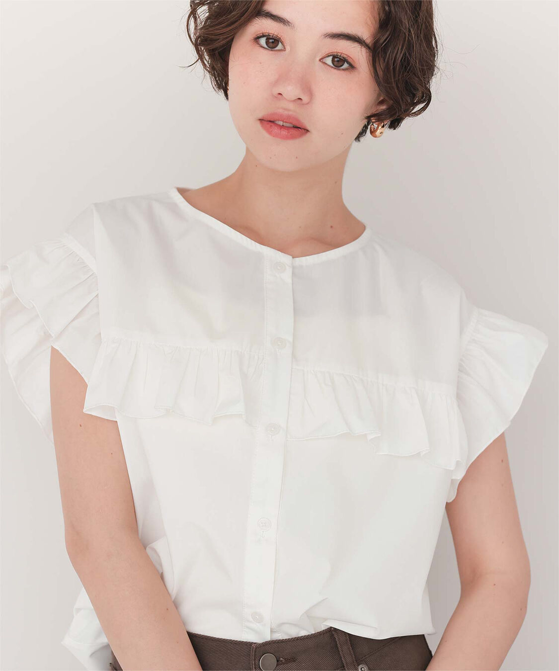 titivate「フレンチスリーブフリルブラウス」|シャツ・ブラウス|