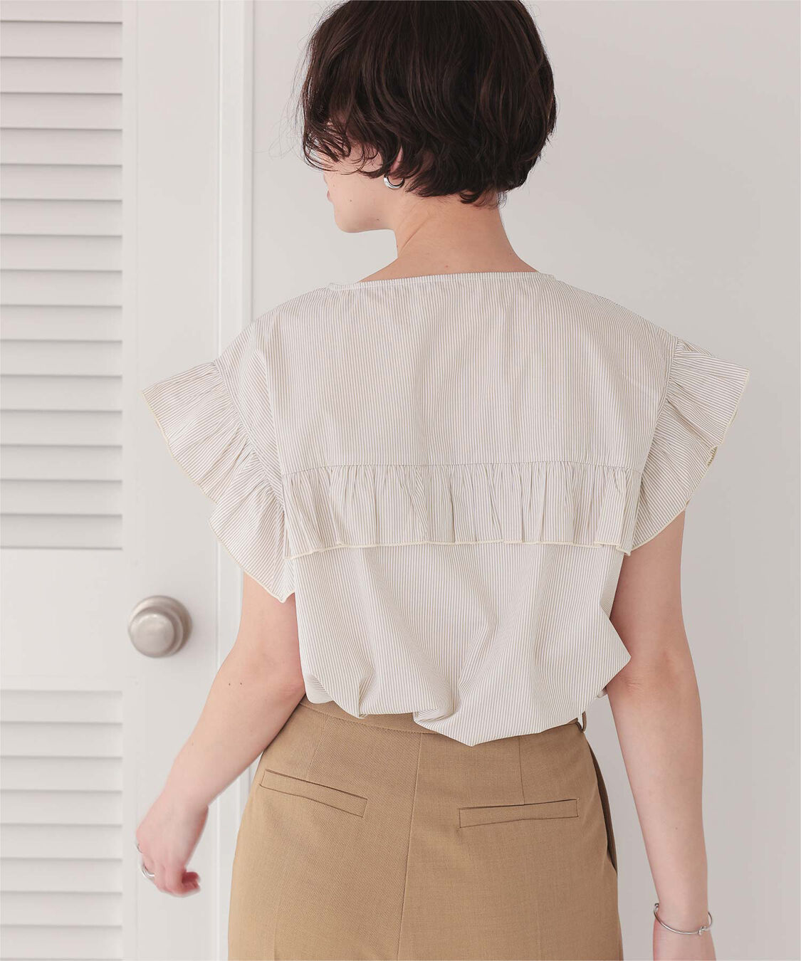 titivate「フレンチスリーブフリルブラウス」|シャツ・ブラウス|