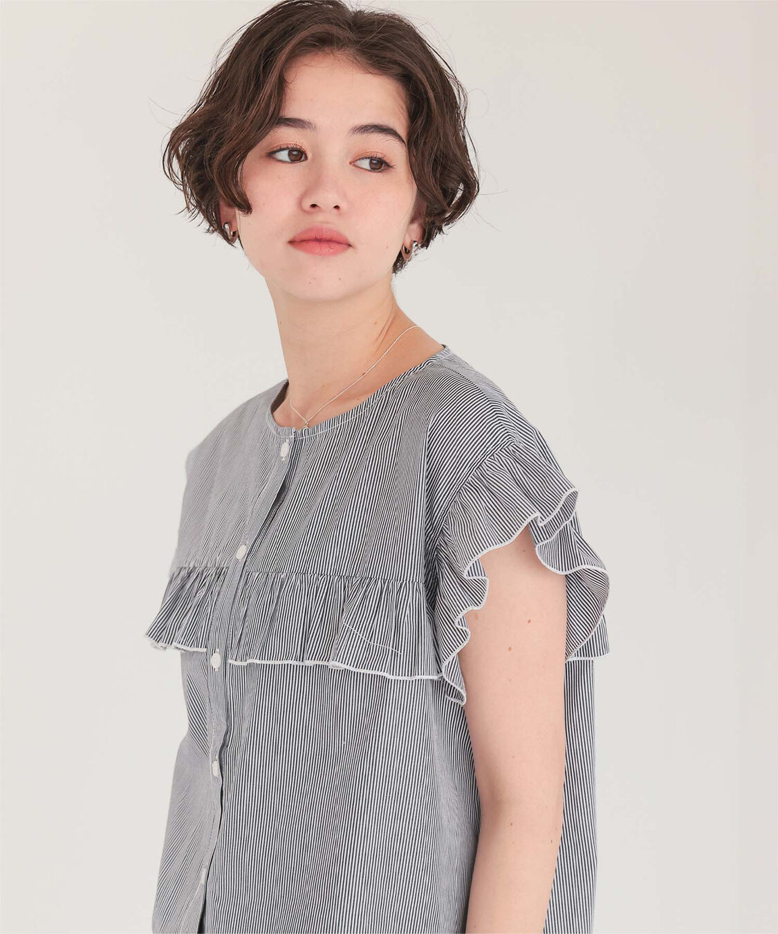 titivate「フレンチスリーブフリルブラウス」|シャツ・ブラウス|