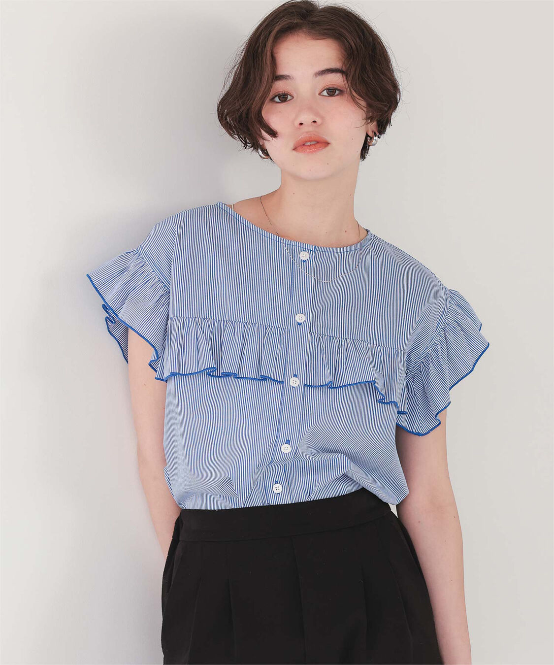 titivate「フレンチスリーブフリルブラウス」|シャツ・ブラウス|