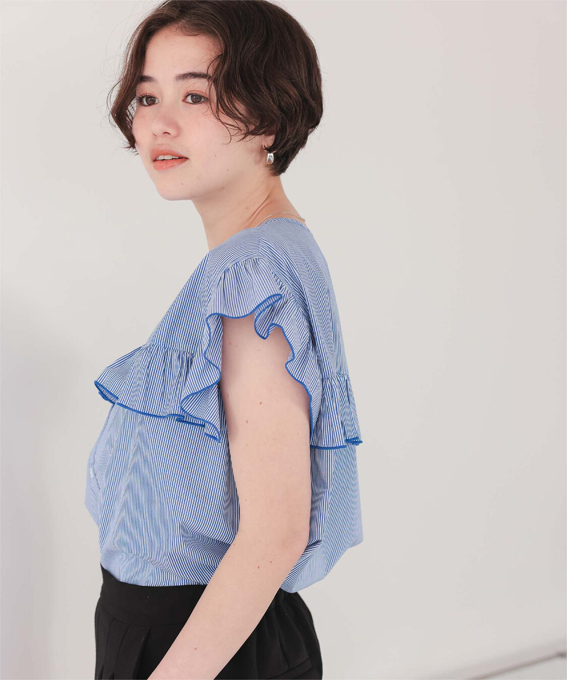 titivate「フレンチスリーブフリルブラウス」|シャツ・ブラウス|