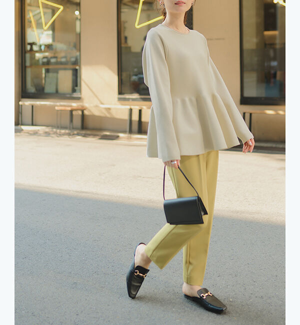 titivate「バックパールデザインニットトップス」|ニット・セーター|ライトベージュ