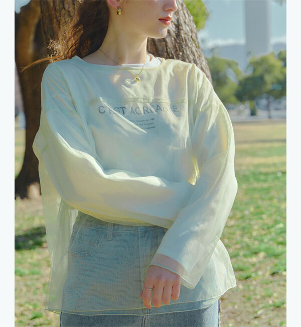 titivate「ベーシックチュールトップス」|Tシャツ・カットソー|ライトグリーン