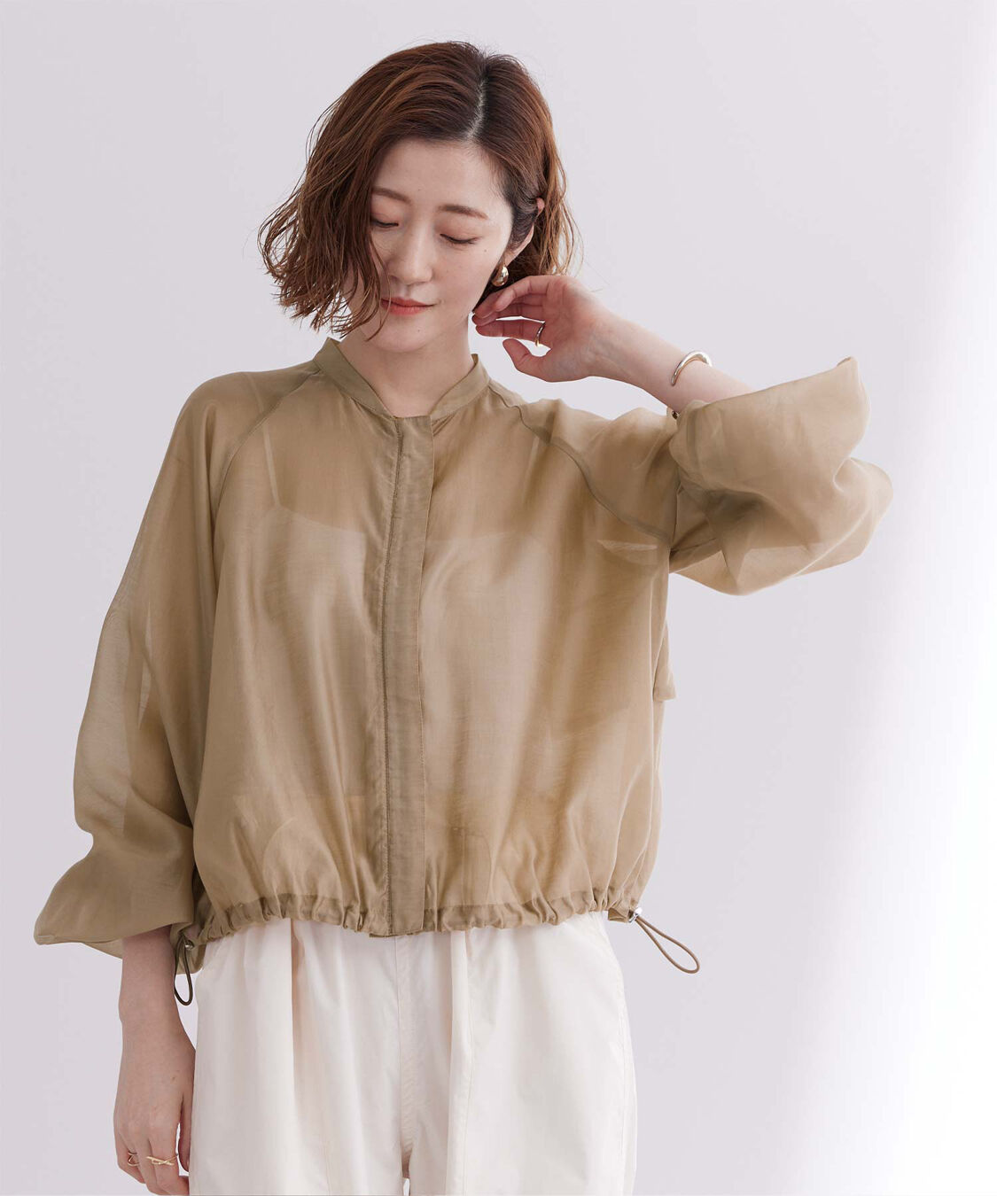 ur's「ドローストリングシアーブルゾン」|ブルゾン・スタジャン|