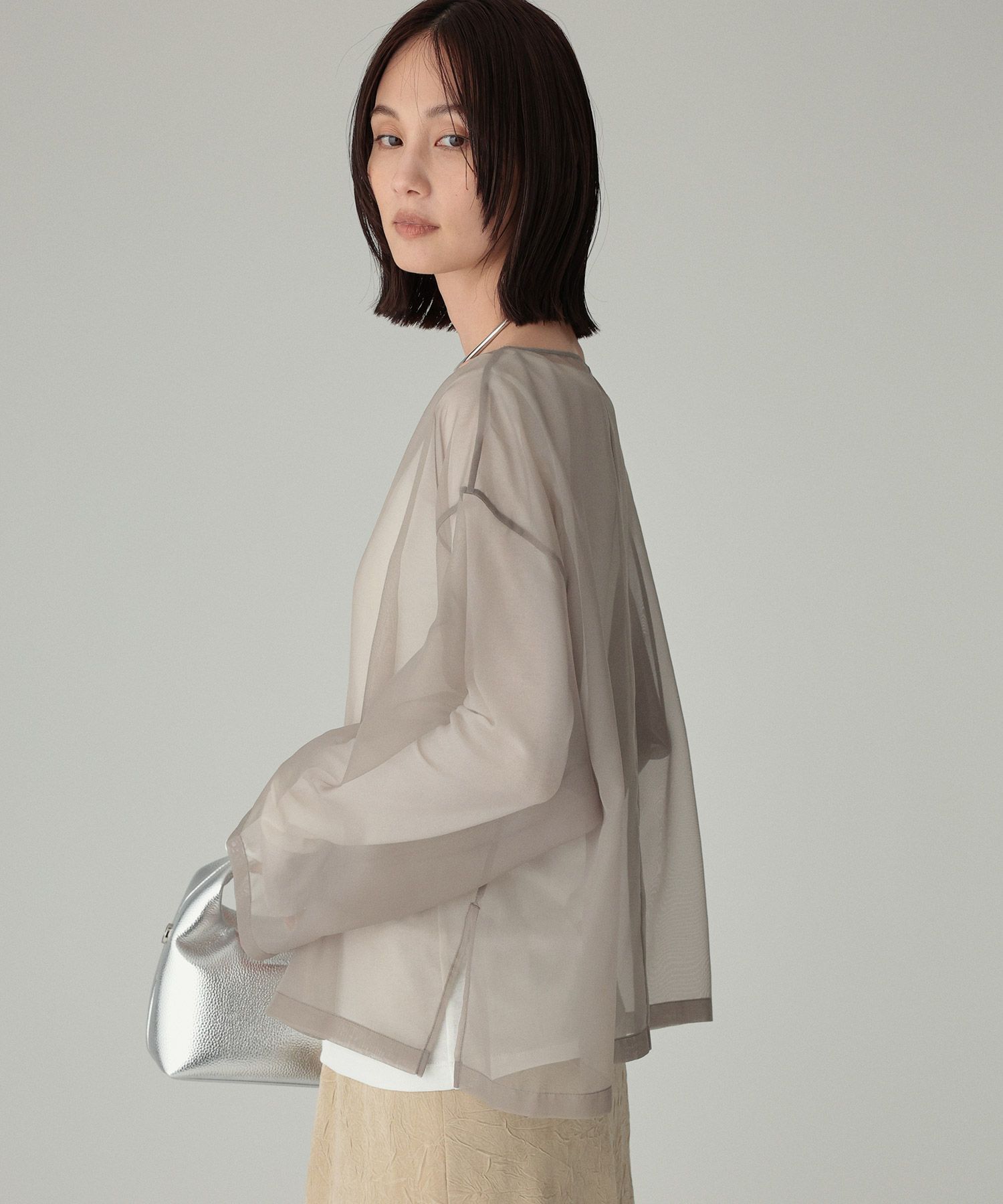 BABYLONE「シアーオーガンジーブラウス」|シャツ・ブラウス|