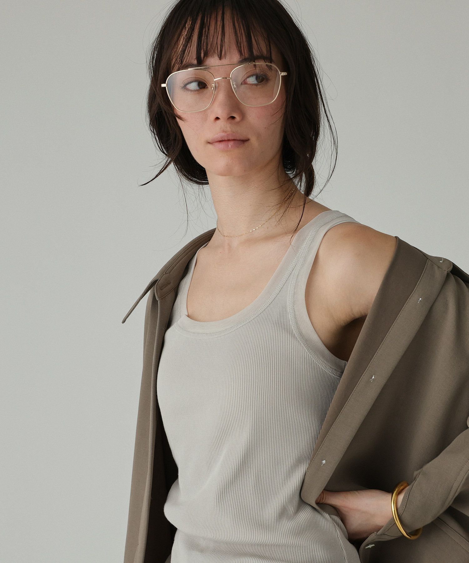 BABYLONE「チュールリブタンクトップ」|タンクトップ|ｸﾞﾚｰｼﾞｭ