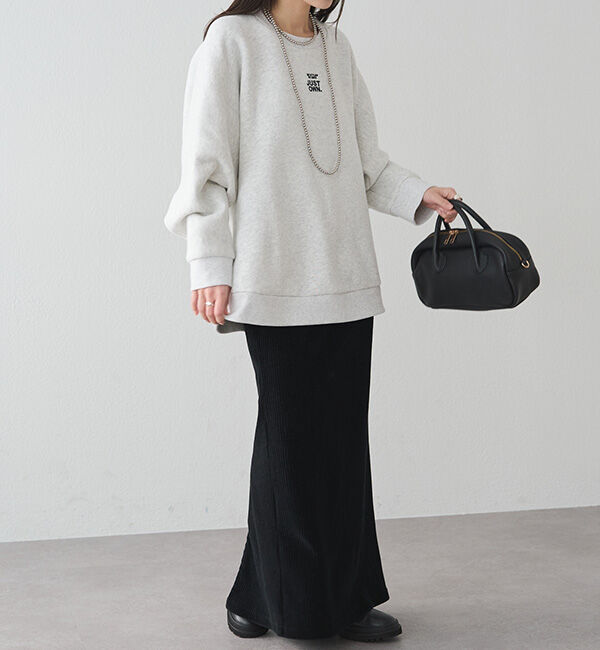  「裏ボアロゴ刺繍スウェット」|プルオーバー|