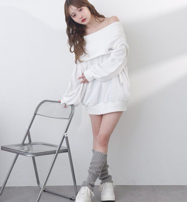  「オフショルパーカーワンピ」|ワンピース|