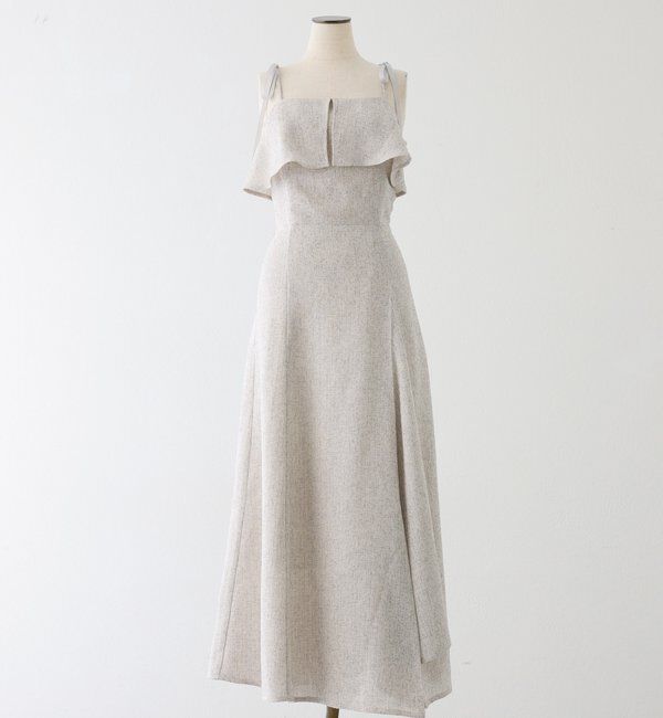  「【miyabi企画】フリルツイードキャミワンピ」|ワンピース|