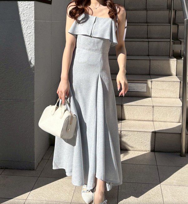  「【miyabi企画】フリルツイードキャミワンピ」|ワンピース|