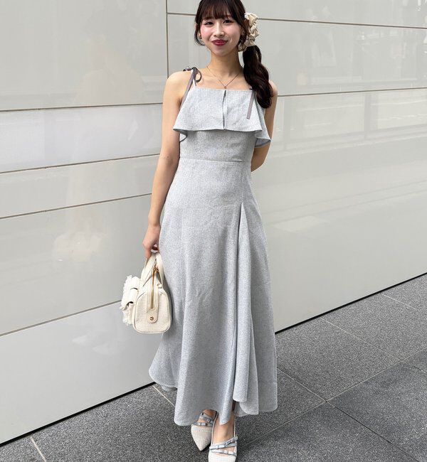  「【miyabi企画】フリルツイードキャミワンピ」|ワンピース|