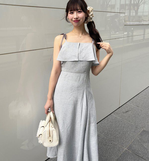  「【miyabi企画】フリルツイードキャミワンピ」|ワンピース|