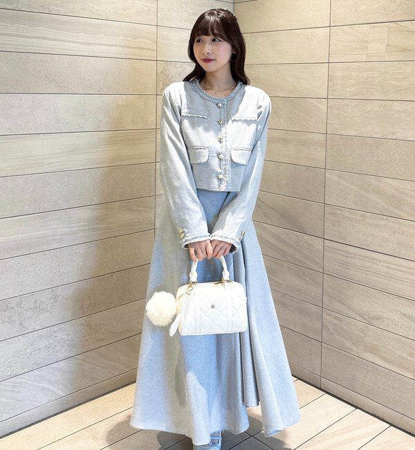  「【miyabi企画】パール釦ツイードノーカラージャケット」|テーラードジャケット|