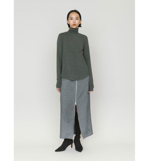 MIDIUMISOLID「MIDIUMISOLID for Ladies フロントジップスカート」|スカート|