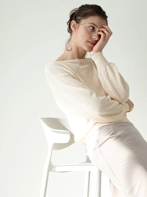 Te chichi TERRASSE「ブークレボートネックニット《2025spring catalog item》」|ニット・セーター|オフホワイト