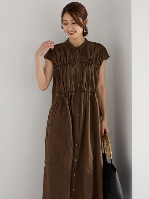 Te chichi「バイカラーパイピングワンピース」|ワンピース|カーキ