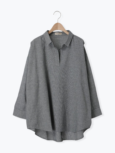 Samansa Mos2「後ろ釦スキッパーチュニック」|シャツ・ブラウス|