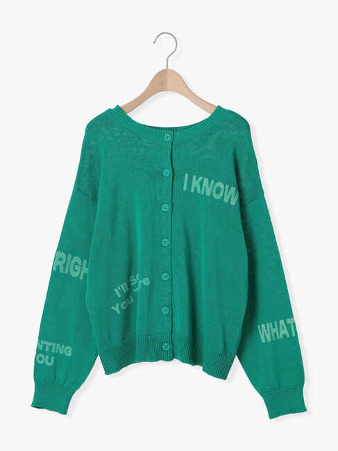 Samansa Mos2「ランダムロゴプリント前後2WAYニット」|カーディガン|