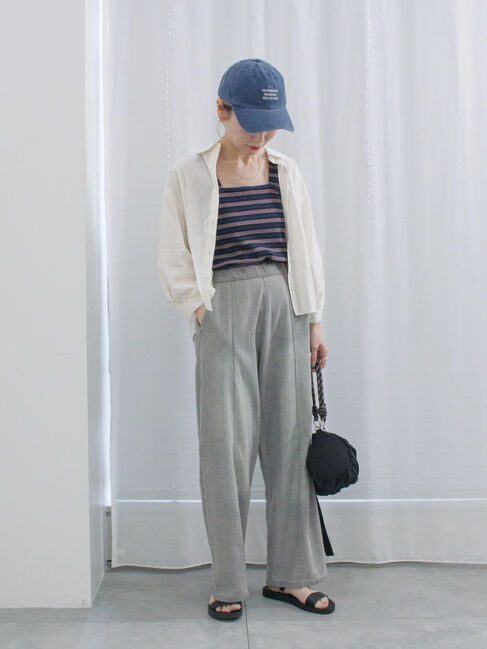 Samansa Mos2 blue「マルチボーダータンク」|Tシャツ・カットソー|