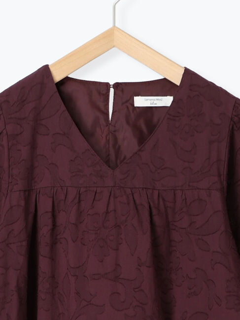 Samansa Mos2 blue「花ジャガードティアードワンピース」|ワンピース|