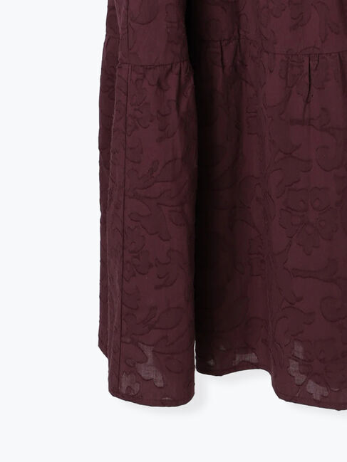 Samansa Mos2 blue「花ジャガードティアードワンピース」|ワンピース|