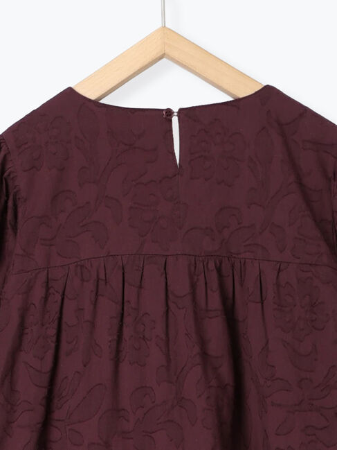 Samansa Mos2 blue「花ジャガードティアードワンピース」|ワンピース|