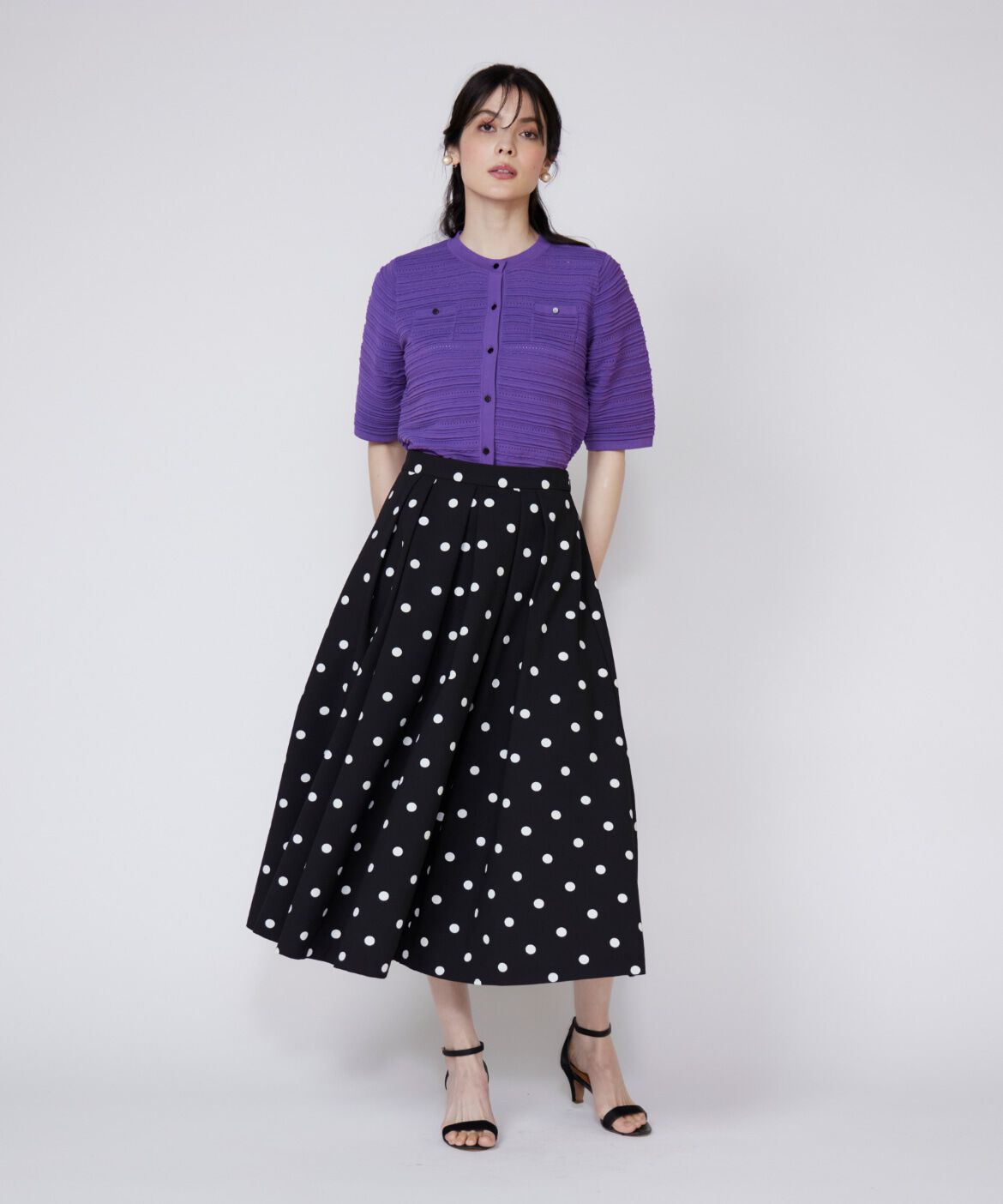 Maglie le cassetto「ボリュームタックスカート」|フレア|