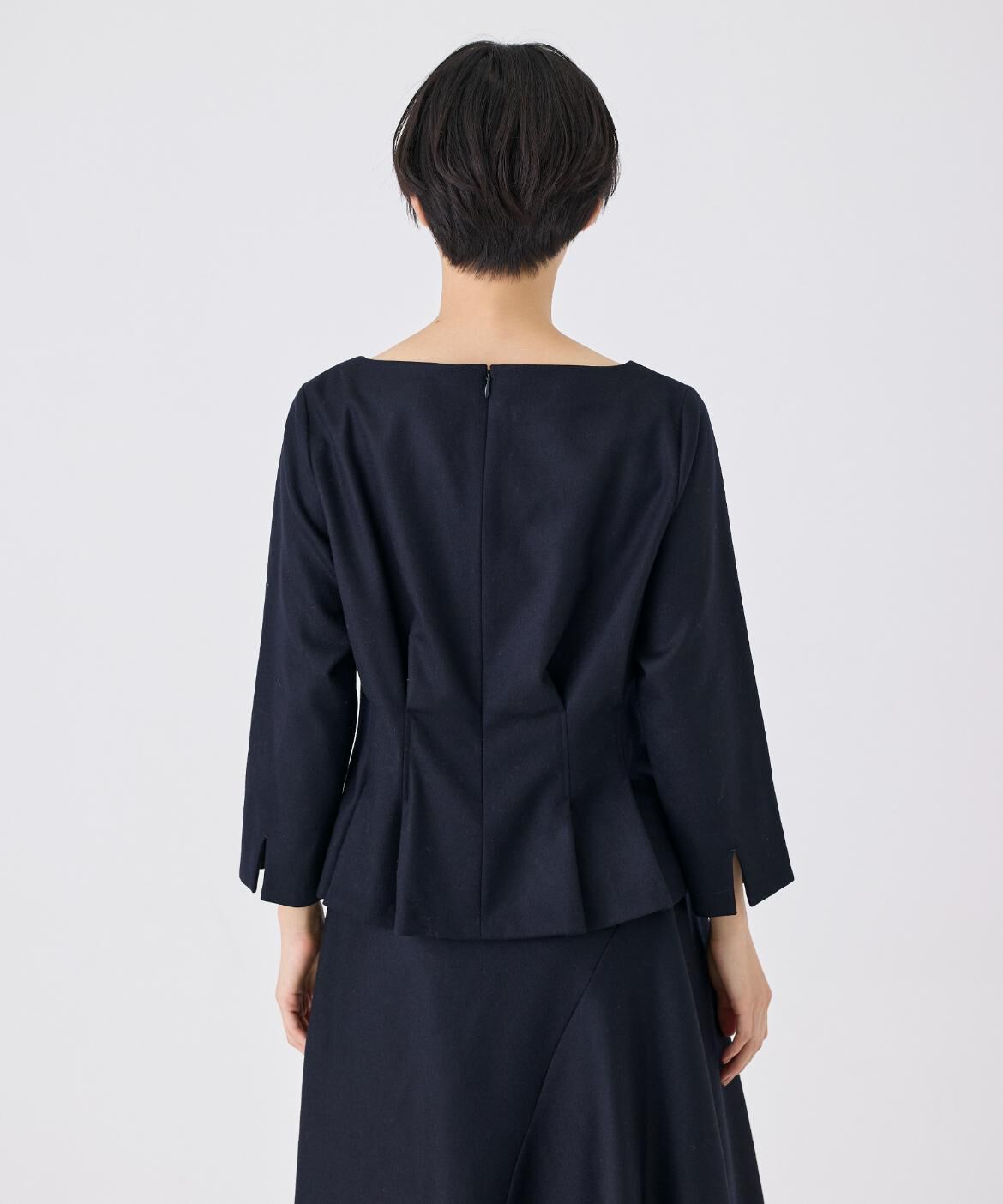 INED「ハイカウントフラノ ウエストタックブラウス」|シャツ・ブラウス|